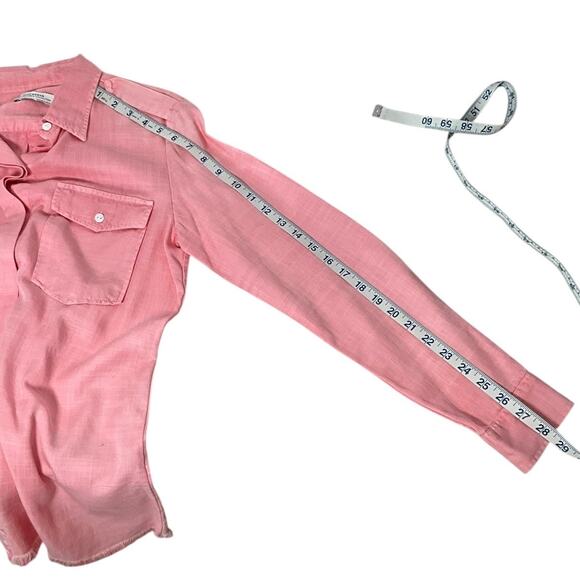 Zara Woman Premium Denim Collection Pink Lyocell Button-Down Shirt Size Medium - Picture 9 of 12